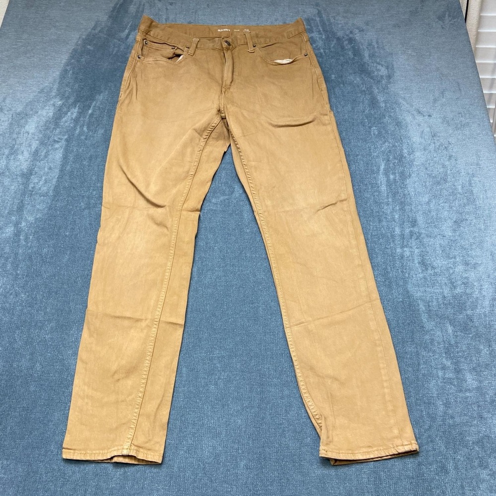 Old Navy Jeans Men 34x32 Beige Denim Everyday Wear Slim Fit Straight Leg Outdoor